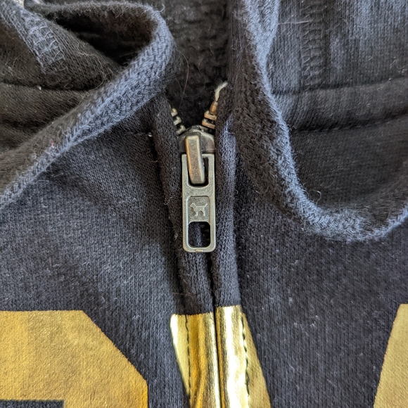 PINK Sequin Black Hoodie S - Picture 3 of 5